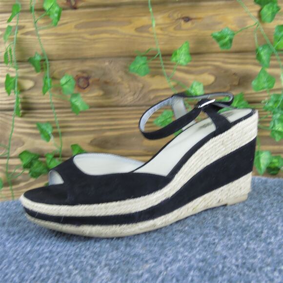 Kenneth Cole Women Reaction Win-Ning Ticket Ankle Strap Black Textile 7.5 Medium - Picture 1 of 6